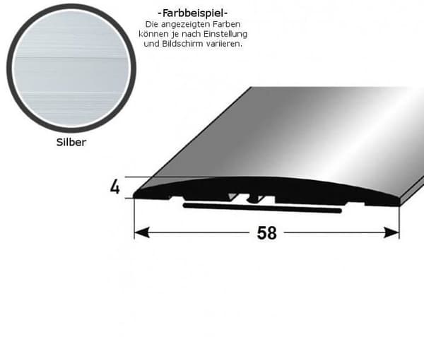 PROVISTON Tröskelprofil Övergångsprofil Alu 58 x 1000 mm Silver