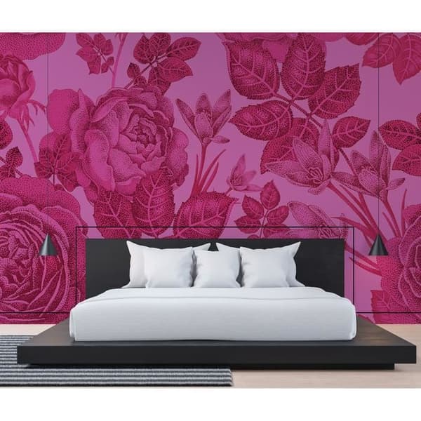 Papper tapet blommor M1-No.60512 Digitaltryck Rosor Rosa