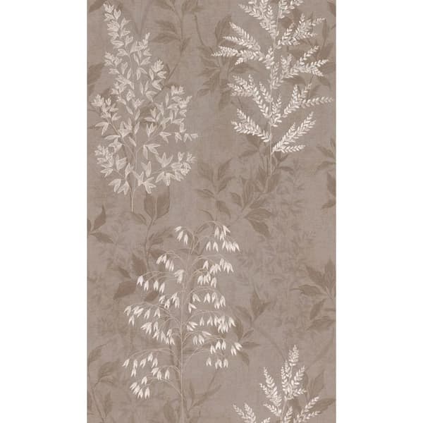 papperstapet i papper 285017 papperstapet Botanisk djungel 53 x 1005 cm Rasch Selection brun
