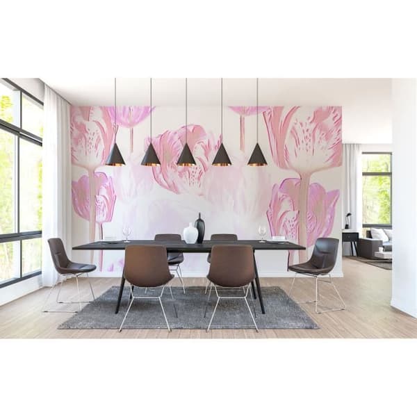 Papper tapet blommor M1-No.60319 Digitaltryck Ros Vit Blomster