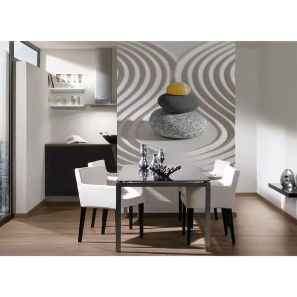 Tapet Wellness M1-No.60439 digitaltryck gul grå stenstrand