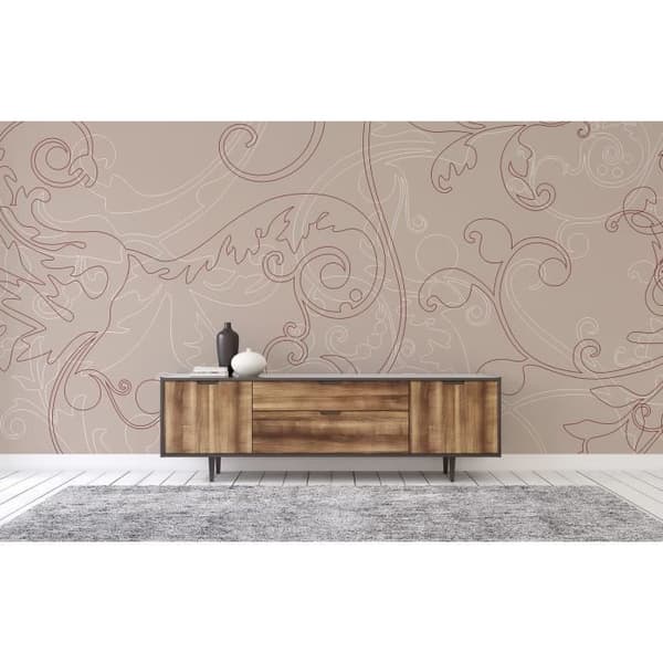 Barocktapet M1-No.60226 digitaltryck rosa vit ornamenter