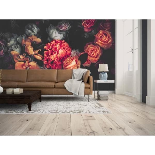 Tapet blommor M1-No.60484 digitaltryck röd orange rosor