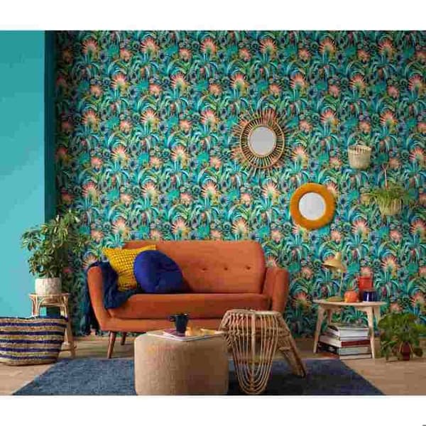 3579 - Vinyltapet med textur på non-woven Exotic Mörkblå - DECORAMA