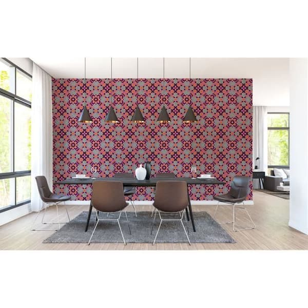 Abstrakt tapet M1-No.60698 Digitaltryck Orange Rosa
