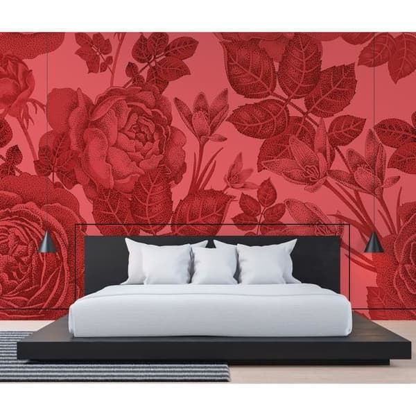 Tapet blommor M1-No.60513 Digitaltryck Röd Rosor