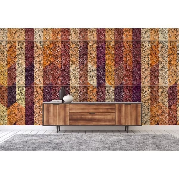 Barocktapet M1-No.60233 digitaltryck brun lila