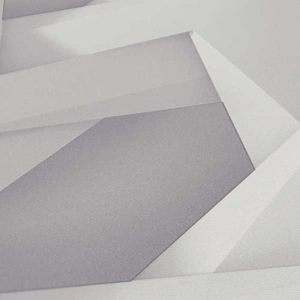 Tapet 3D Effek Leonardo M1-No.3558 Grå Vit 3D Geometrisk Tapet