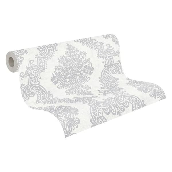Non-woven tapet - A.S. CREATION - Ren Elegans - barock - vit - 53 cm x 10,05 m