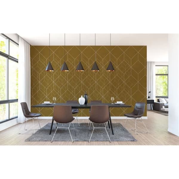 Abstrakt Tapet M1-No.60654 Digitaltryck Brun Vit Geometrisk
