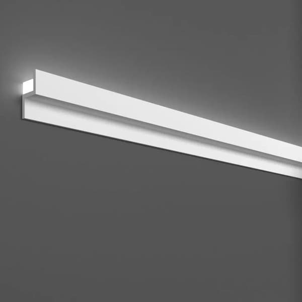 PROVISTON Ljuslist Polymer 22 x 40 x 2000 mm Vit Indirekt belysning LED-belysning