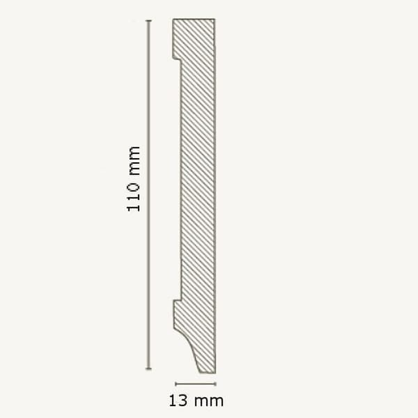 Plinthe MDF 13 x 110 x 2500 mm Vit av PROVISTON