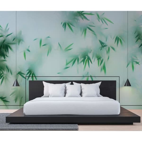 Bambu tapet M1-No.61190 tryck i digitalt format grön blå natur