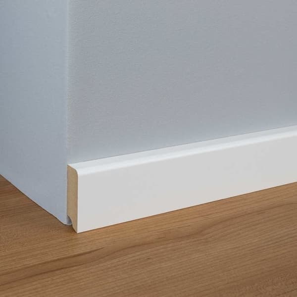PROVISTON Modern sockel 19 x 58 x 2400 mm Medium (MDF) vitlackerad för att måla
