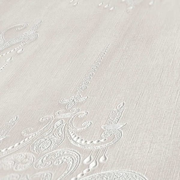 Barocktapet Alessia M1-No.3358 Vit Grå Klassisk Barock