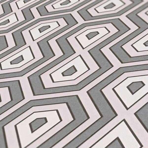 Retro Tapet M1-No.1543 Rosa Grå Geometrisk Grafisk