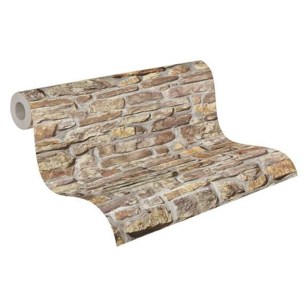 Non-woven tapeter - A.S. CREATION - Elements II - stenimitation - beige - 53 cm x 10,05 m