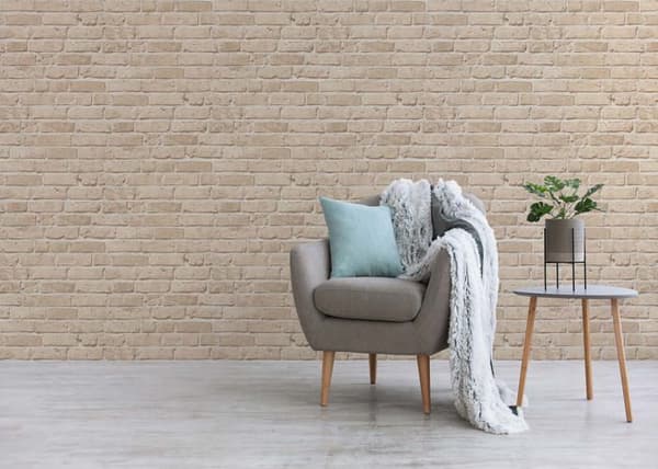 Papier Vägg Pierre Luano M1-No.2593 Beige Sten Mur Tegel Rustik