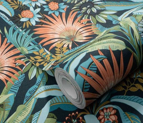 3579 - Vinyltapet med textur på non-woven Exotic Mörkblå - DECORAMA