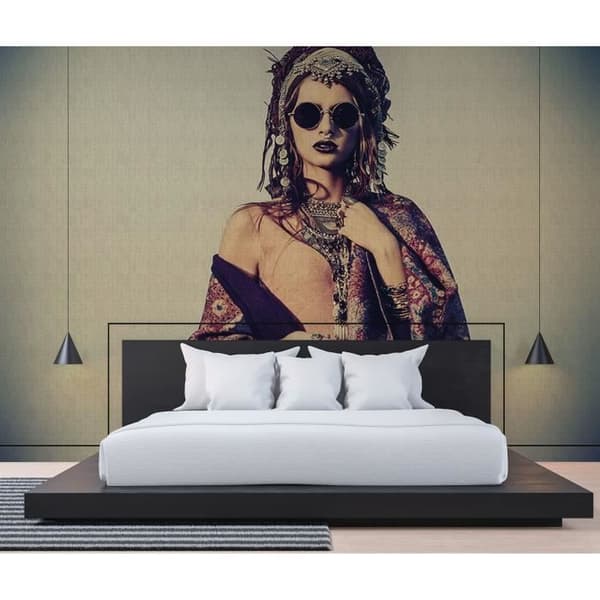 Tapet Personer M1-No.60867 Digitaltryck Beige Röd