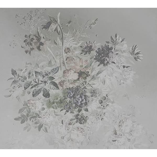 Tapet blommor M1-No.60543 Digitaltryck Grå Vit Floral