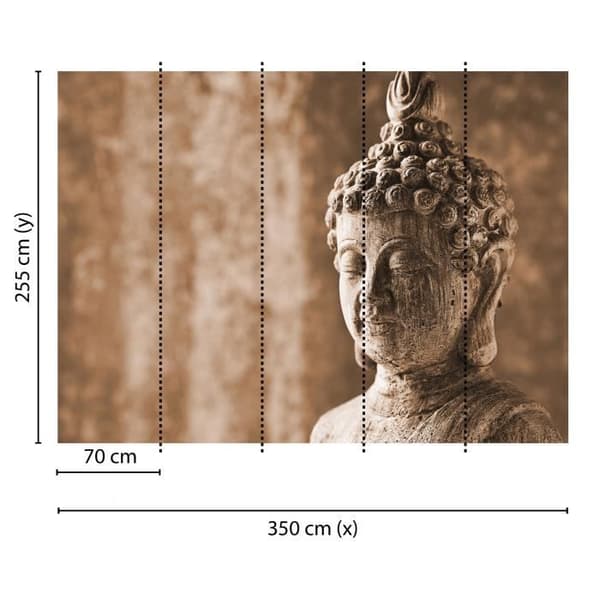 Papper för välbefinnande M1-No.60365 digitalt tryck brun grå buddhastatue