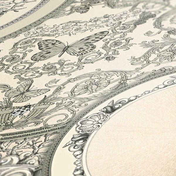 Barocktapet Raffaele M1-No.93 Silver Grå Tapetdesign