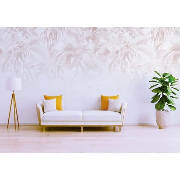 Jungle tapet M1-No.60175 Digitaltryck Rosa Vit Palmer