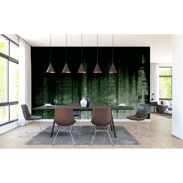 Tapet Stad M1-No.60281 Digitaltryck Grön Svart