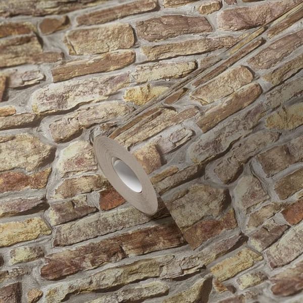 Non-woven tapeter - A.S. CREATION - Elements II - stenimitation - beige - 53 cm x 10,05 m