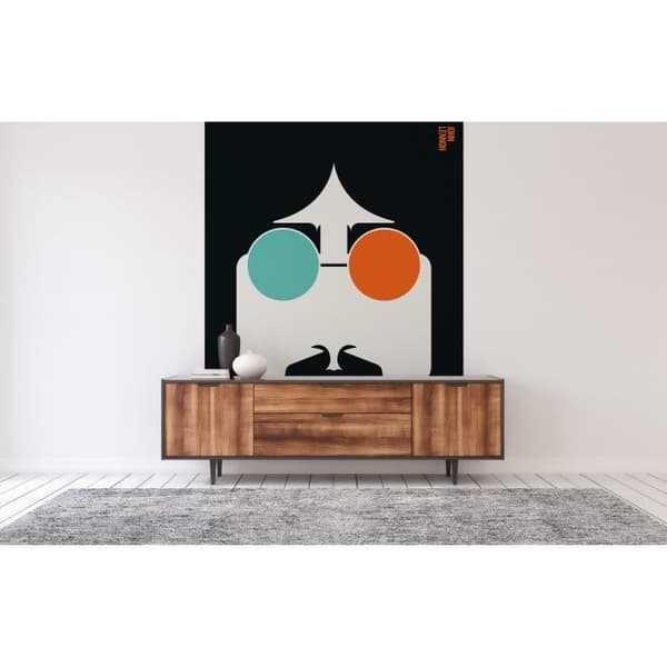 Tapet M1-No.61104 digitaltryck orange blå retro Lennon