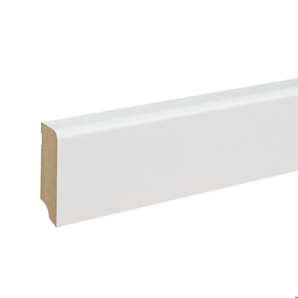 PROVISTON Modern sockel 19 x 58 x 2400 mm Medium (MDF) vitlackerad för att måla