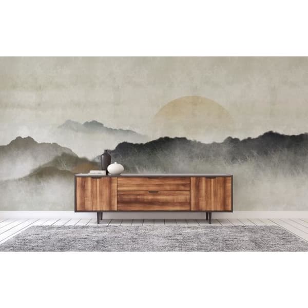 Tapet berg M1-No.61406 Digital tryck Beige Grå Måne