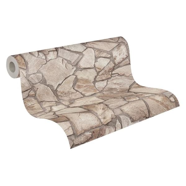 Non-woven tapeter - A.S. CREATION - Elements II - stenimitation - Brun - 10,05 m x 0,53 m