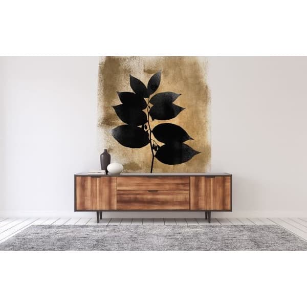 Tapet blommor M1-No.61059 Digitaltryck Guld Svart