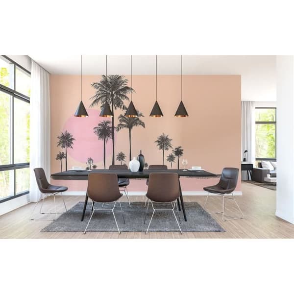 Tapet Palmiers M1-No.61012 Digitaltryck Rosa Beige Strand