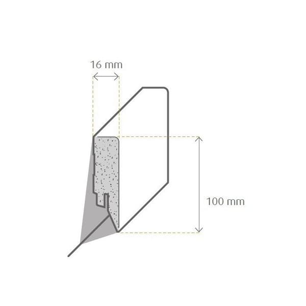 Vit plint 16x100 mm MDF Plint - Domaso-4 72045