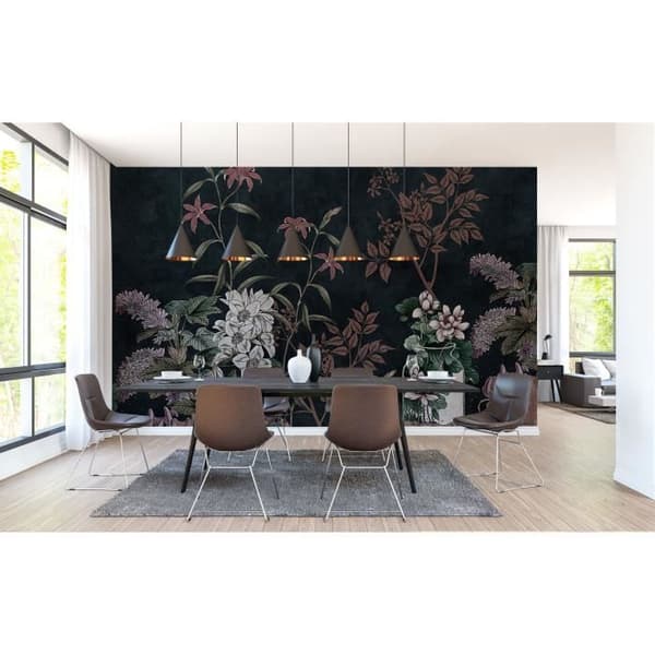Tapet blommor M1-No.61157 digitaltryck grön blå natur