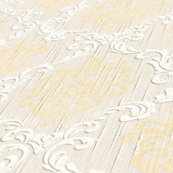 Barocktapet Samuel M1-No.3786 Kräm Guld Klassisk Barock