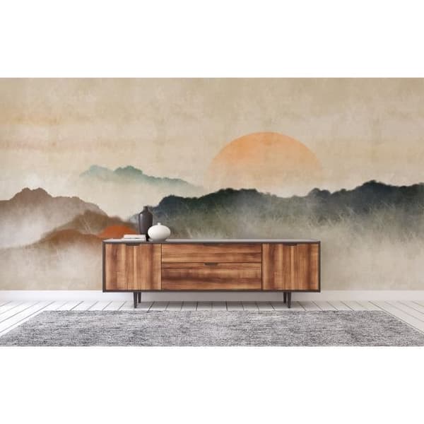 Tapet berg M1-No.61408 Digitaltryck Beige Brun Måne