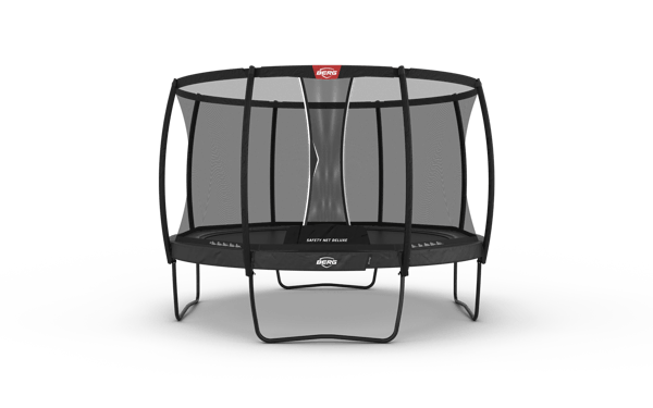 BERG Trampolin Elite Regular 380 Grå + Safety Net Deluxe til Børn