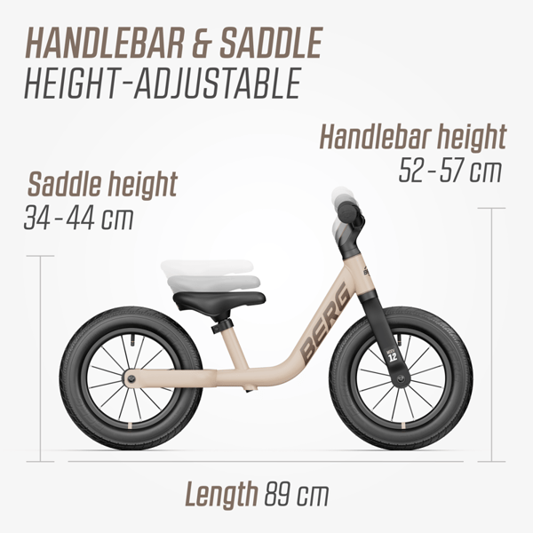 BERG Løbecykel MOOV 12 Sand Beige, 2,5 år og opefter