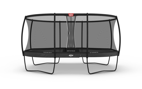 BERG Studsmatta Grand Elite Regular 520 Grå + Safety Net Deluxe för Barn, Trampolin