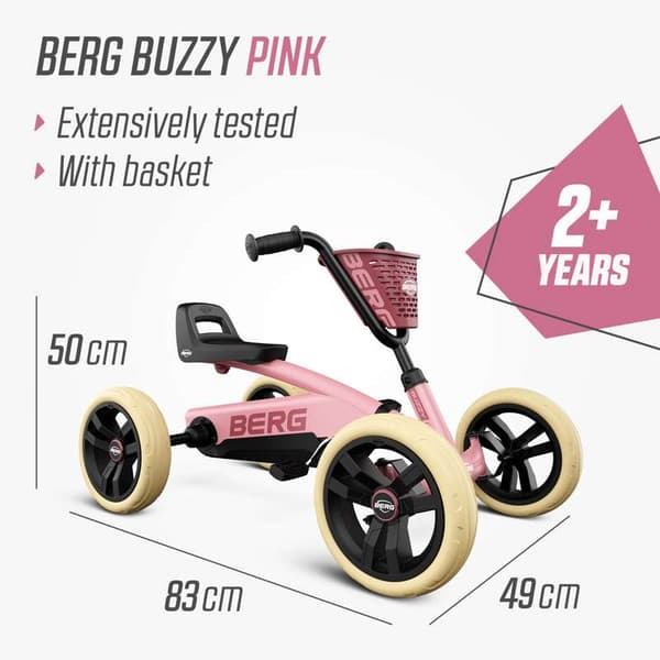 BERG Trampbil Buzzy Rosa, 2 år och uppåt