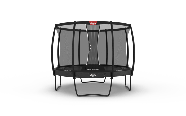 BERG Studsmatta Elite Regular 330 Grå + Safety Net Deluxe för Barn, Trampolin