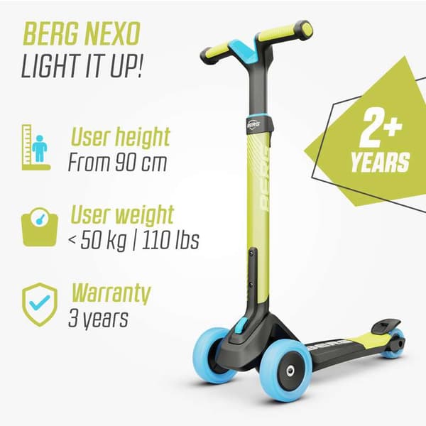 BERG Løbehjul Nexo Foldable Lime, 2 år og opefter