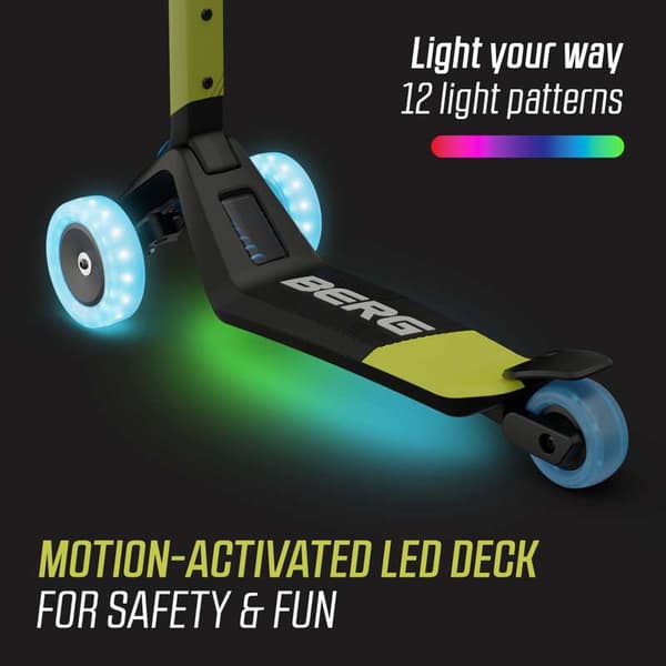 BERG Sparkcykel Nexo Foldable Lights LED-deck Lime, 2 år och uppåt