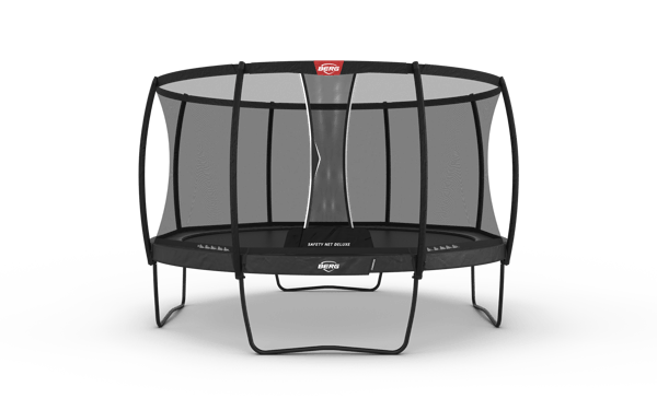 BERG Studsmatta Champion Regular 430 Grå + Safety Net Deluxe för Barn, Trampolin
