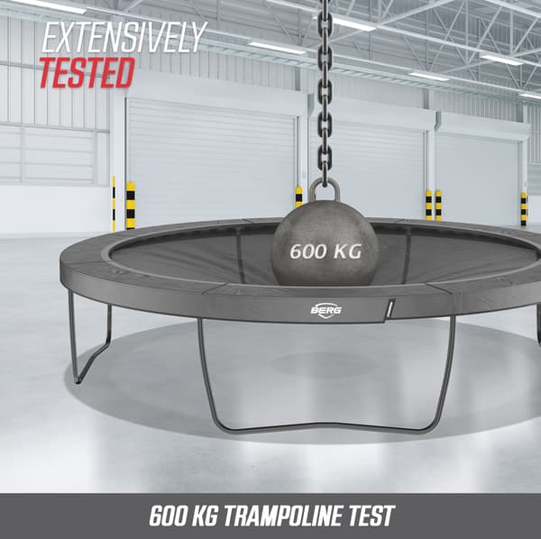 BERG Trampolin Elite Regular 330 Grå + Safety Net Deluxe til Børn
