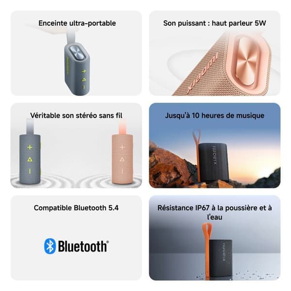 XIAOMI - Portable Bluetooth-højttalere - 10 timers batteritid - Sort
